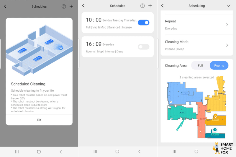 Еженедельный график уборки, созданный в приложении Roborock S7 MaxV Ultra App